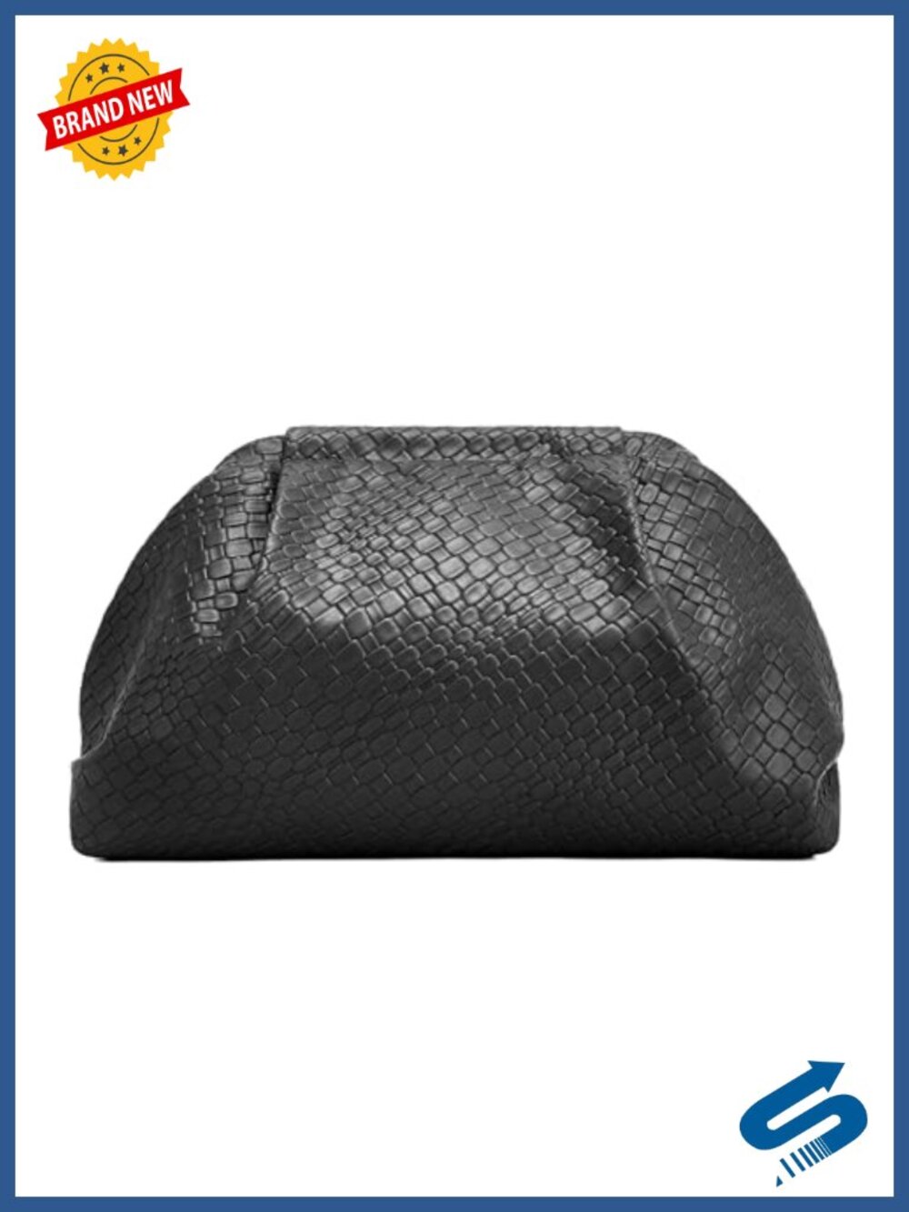Woven Dumpling Clutch Evening Bag Vegan Leather